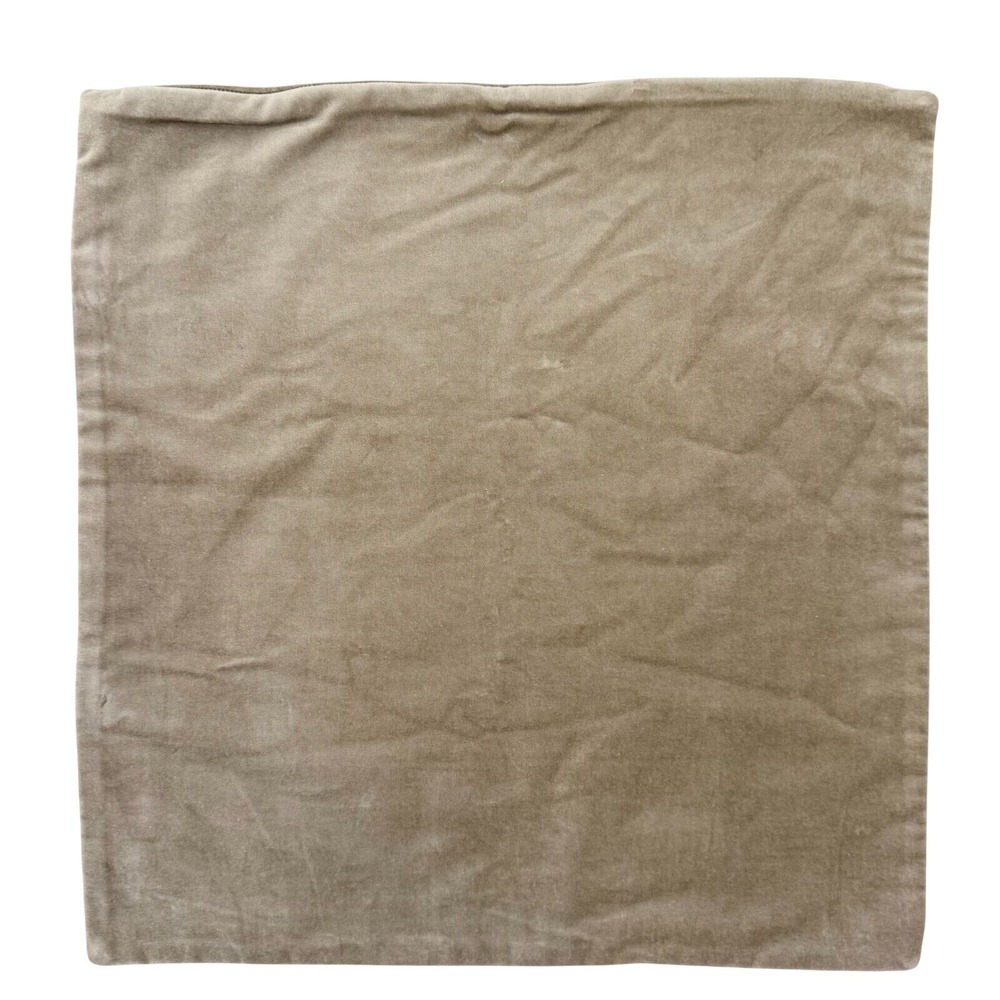 Pottery Barn Everywhere Velvet Pillow Covers 20x20 Taupe Set of 2 New - Picture 7 of 11
